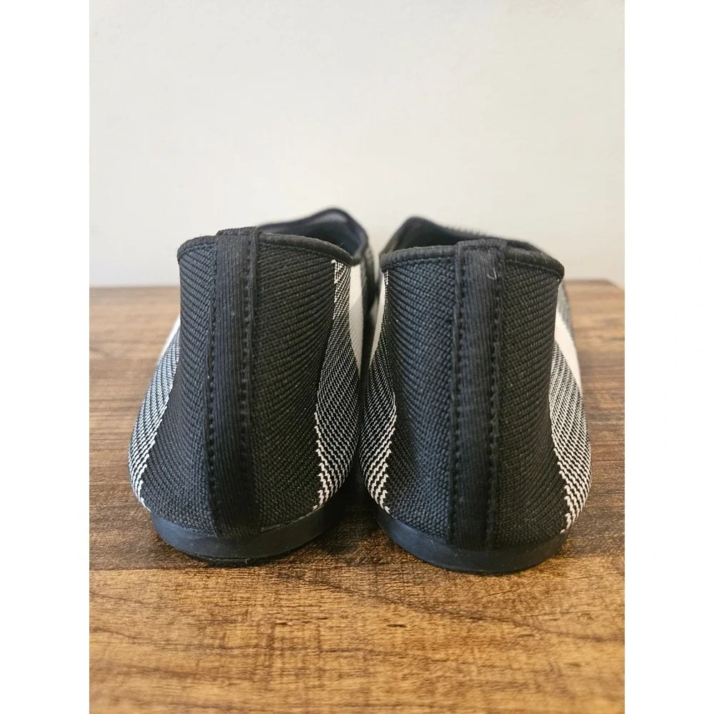 Skechers Cleo Bewitched Black White Knit Air-Cooled Memory Foam‎ Flats Size 8
